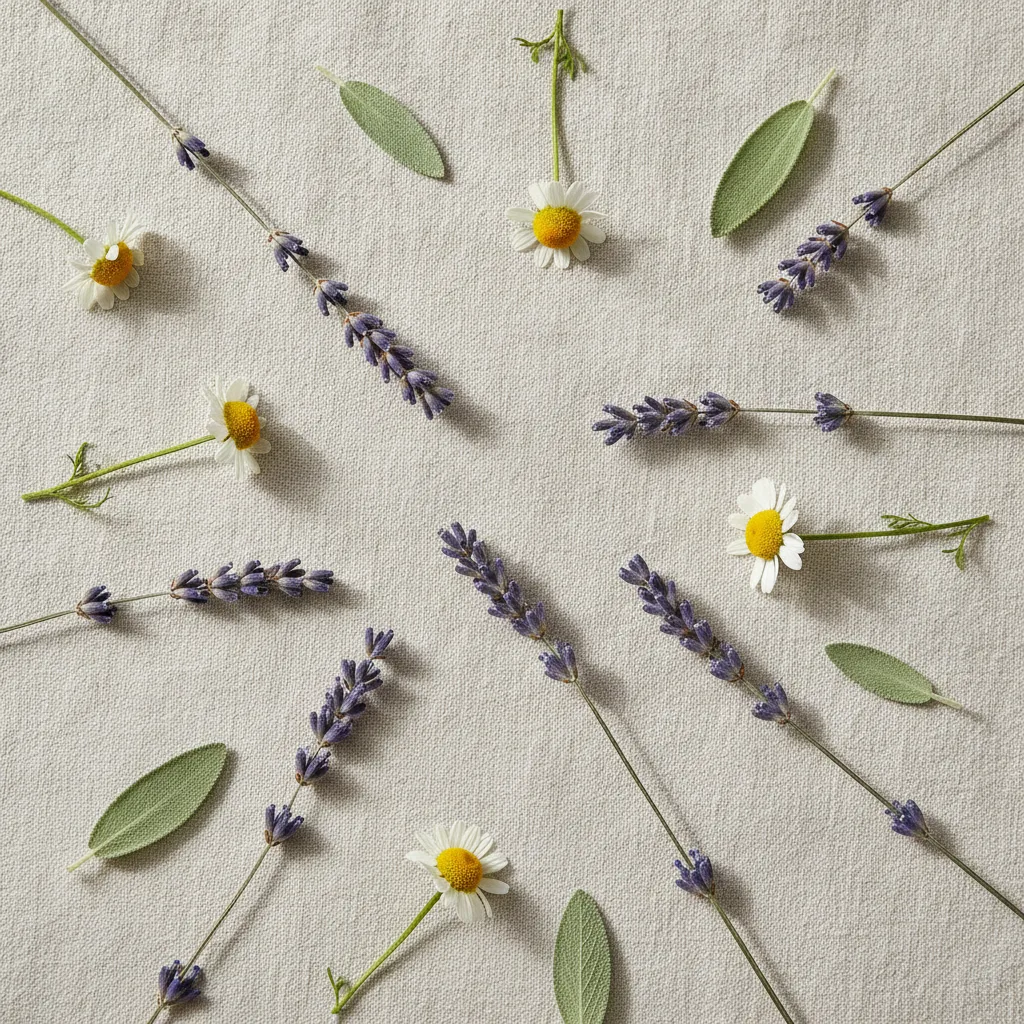 Botanical calm wellness still life
